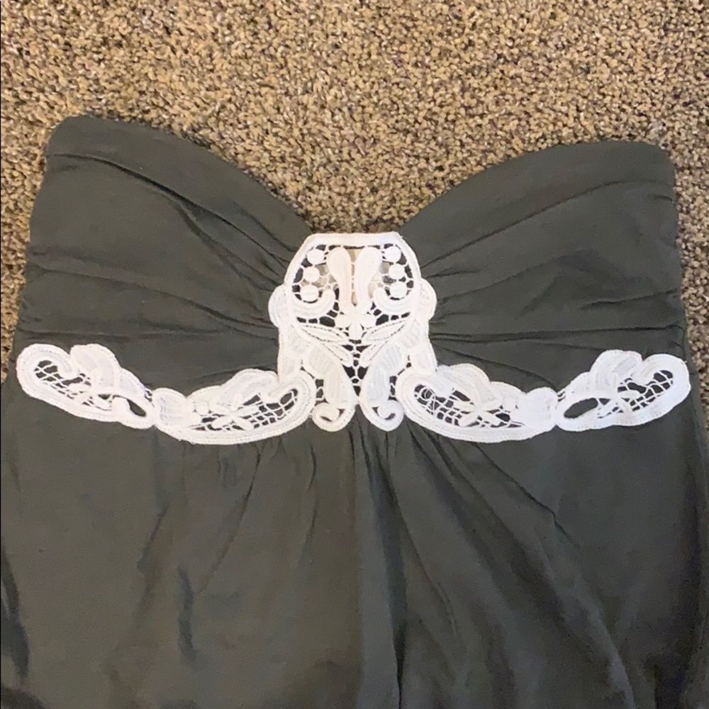 Green Tube Top-flairs -at bottom-GREAT CONDITION